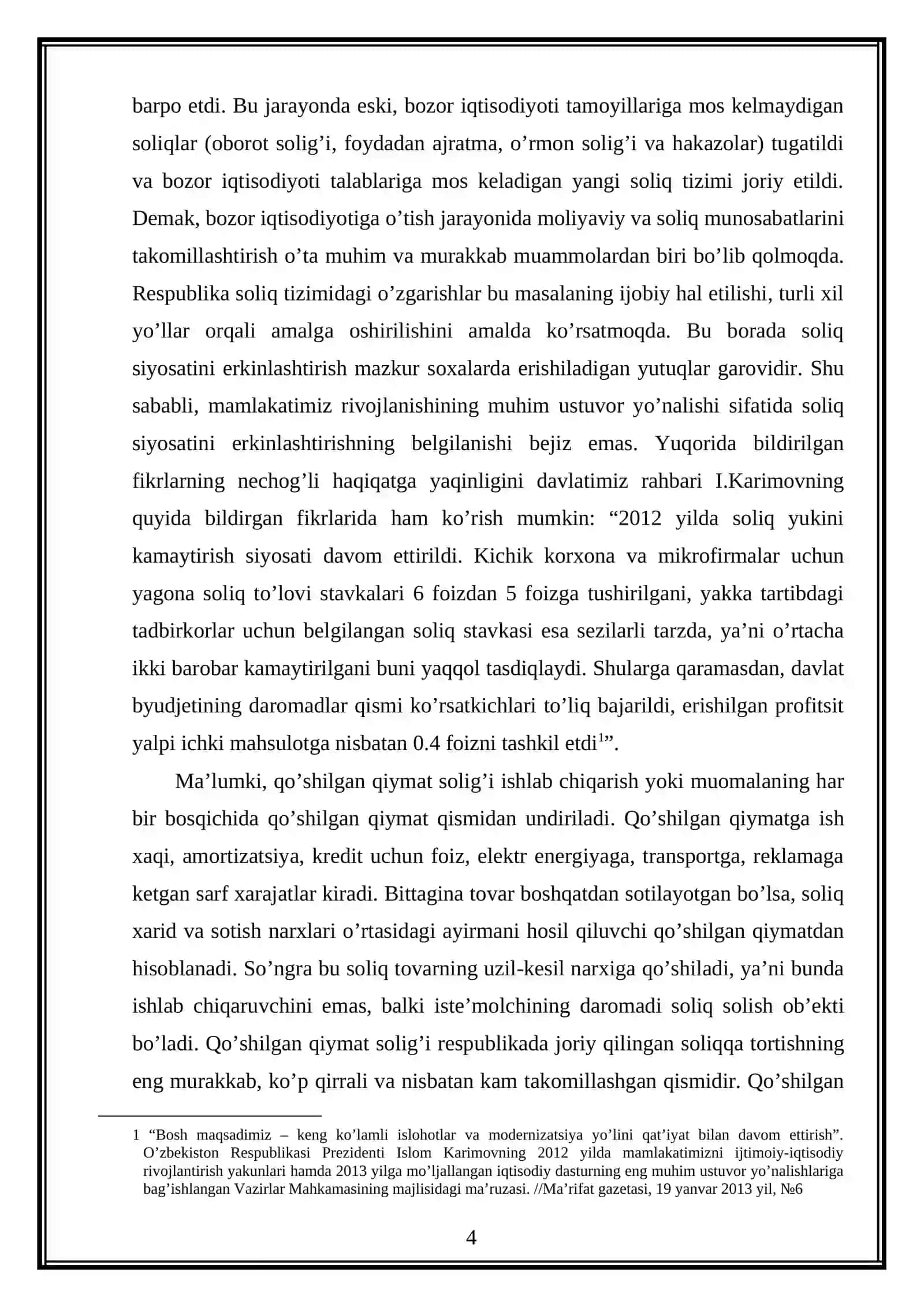 O'zbekiston Respublikasi hududiga import qilinadigan tovarlarga nisbatan qo'shilgan qiymat solig'i 3