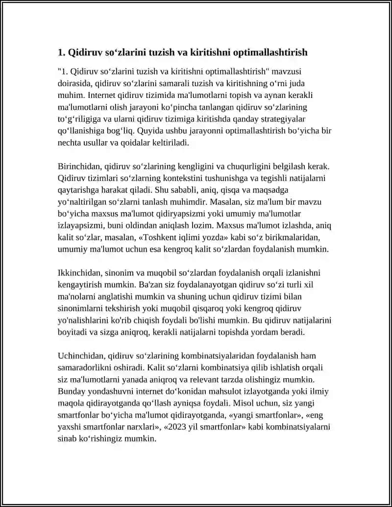INTERNET QIDIRUV TIZIMIDA MA'LUMOT QIDIRISH VA TANLANGAN MA'LUMOTNI OLISH 3