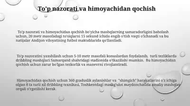 Futbol tupini olib yurish texnikasini urgatish metodikasi 3