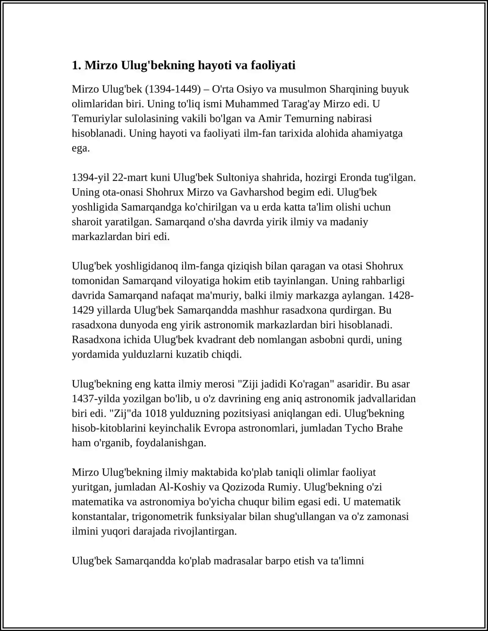 MIRZO ULUG'BEK - DAVLAT ARBOBI VA BUYUK OLIM 3