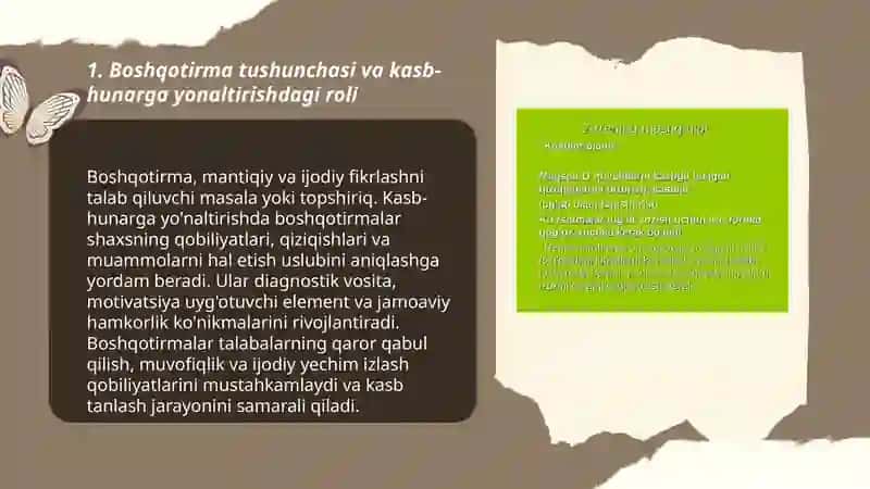 Kasb-hunarga yonaltirishda boshqotirmalardan foydalanish 3
