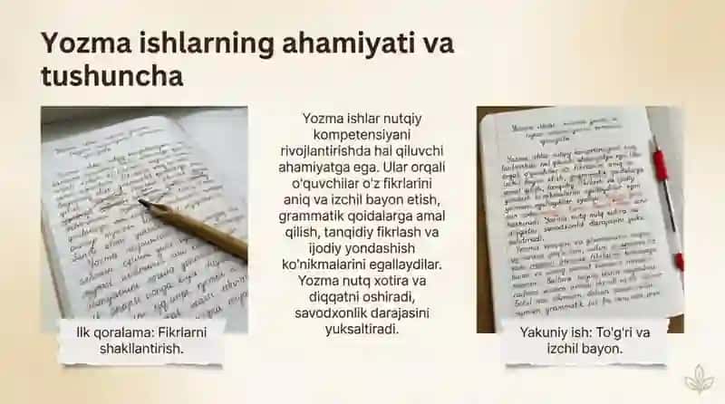 Ona tili taʼlimida yozma Ishlarni tashkil etish 3