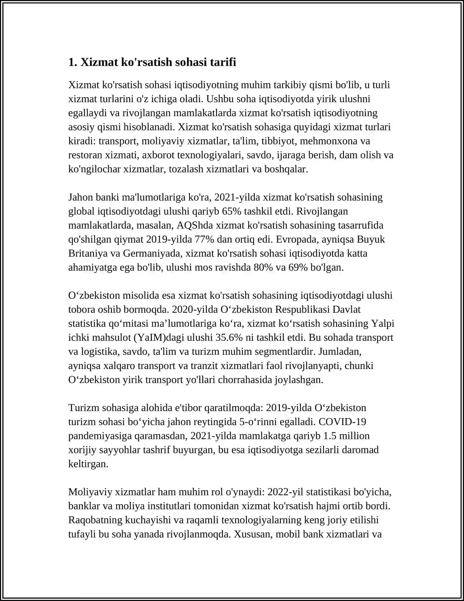 XIZMAT KO'RSATISH ISHLAB CHIQARISHNING TARKIBIY QISMI SIFATIDA 3