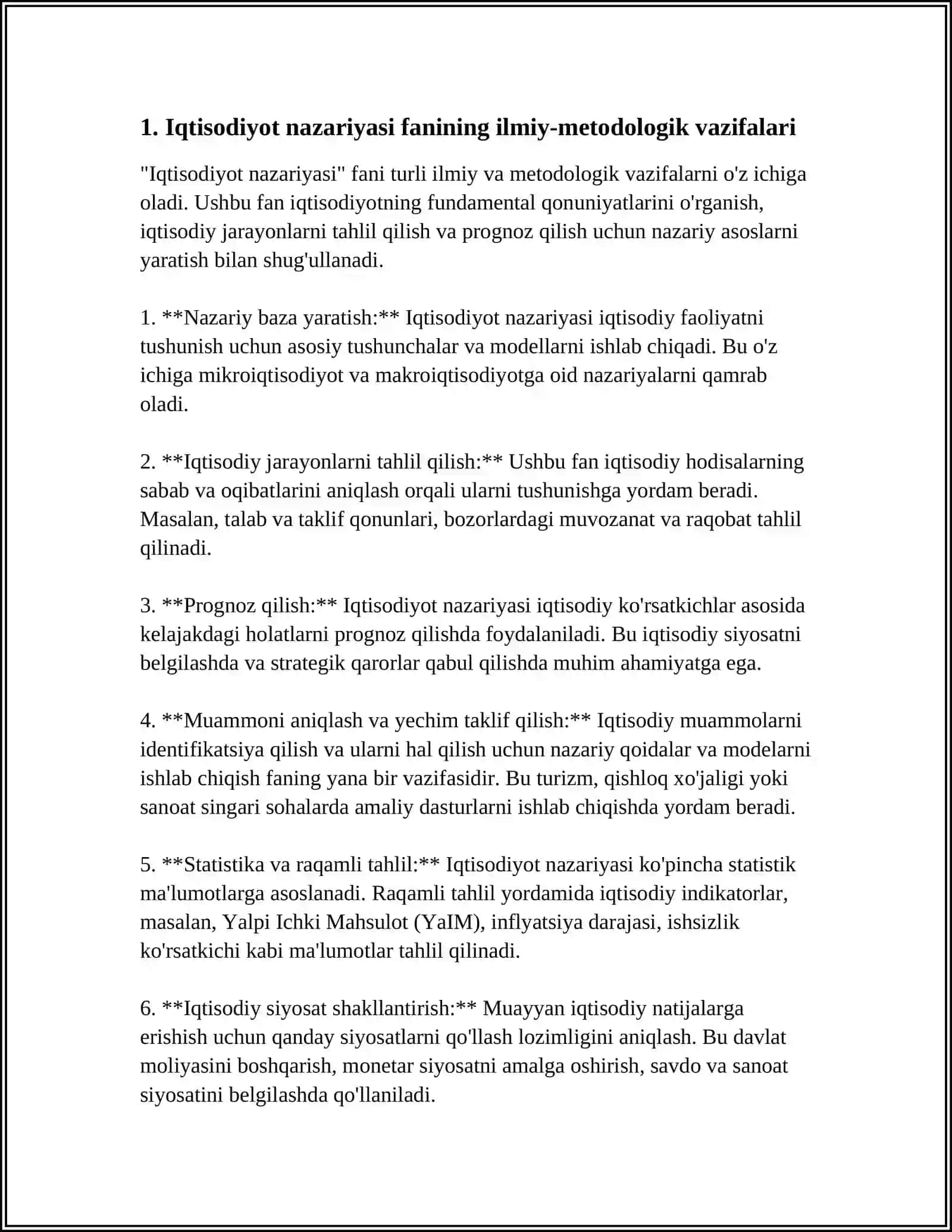 IQTISODIYOT NAZARIYASI FANINING VAZIFALARI 3