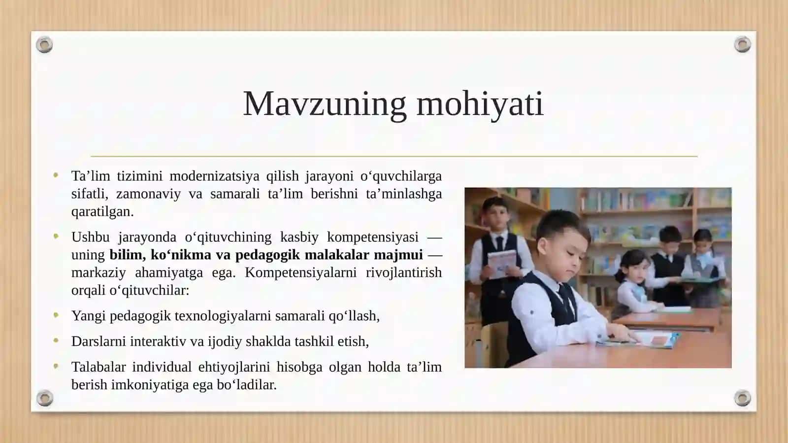 Ta’lim tizimini modernizatsiya qilishda o‘qituvchining kasbiy kompetensiyasini rivojlantirish 3