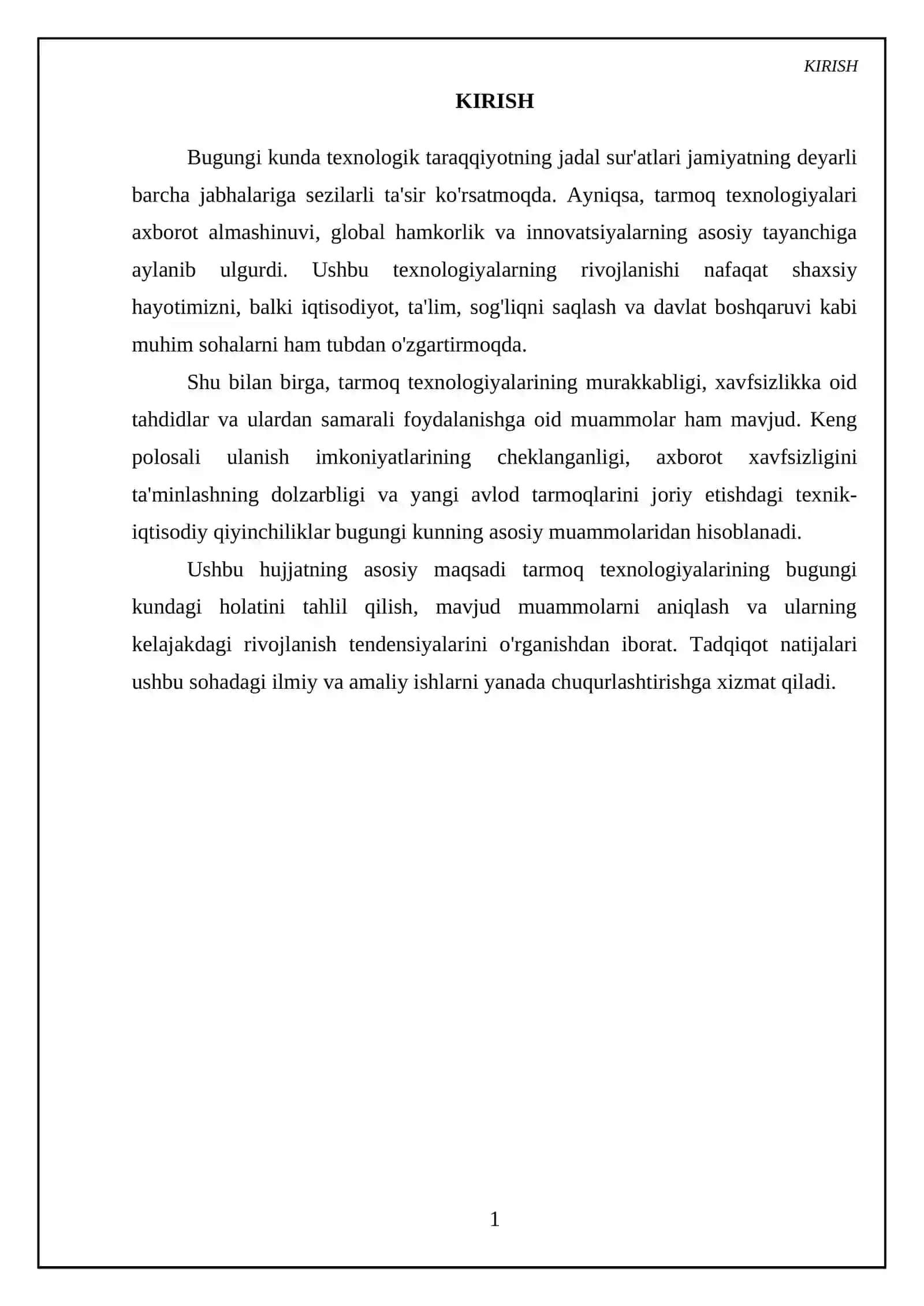 Tarmoq texnologiyalari 3