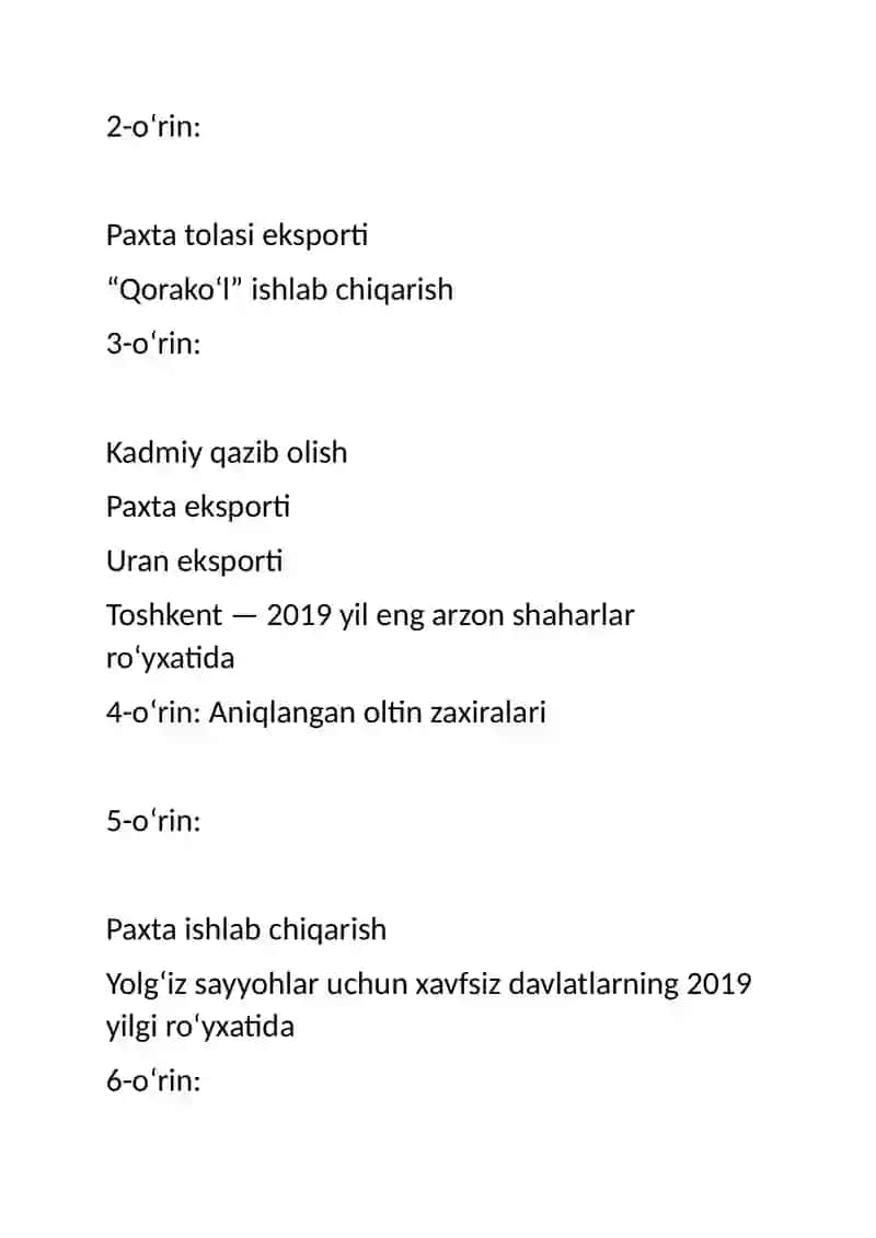 Òzbekistonning xalqaro reytinglardagi kòrsatkichlarini kòtarishning siyosiy va tarixiy ahamiyati 3