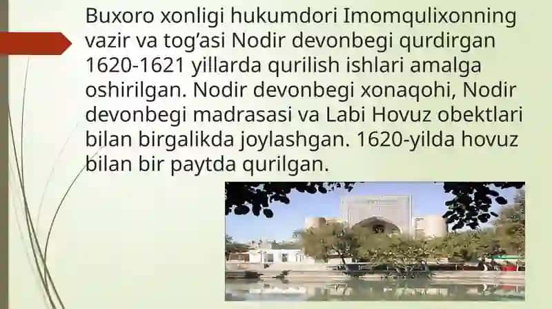 Nodir Devonbegi Xonaqohi 3