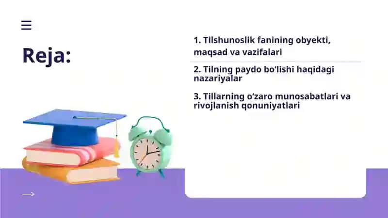 Tilshunoslik fanining o‘rganish obyekti. Tilning paydo bo‘lishi. Tillarning o‘zaro munosabatlari va rivojlanish qonuniyatlari 3