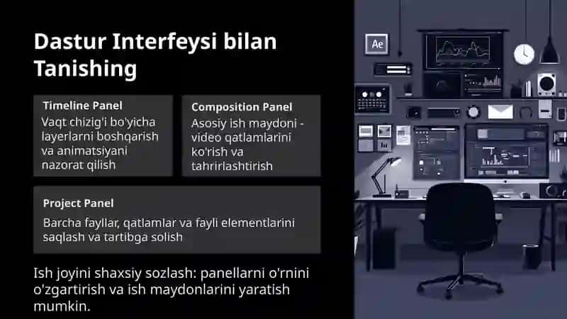 Adobe After Effects dasturi. Adobe After Effects dasturida zamonaviy slayd shou yaratish. 3