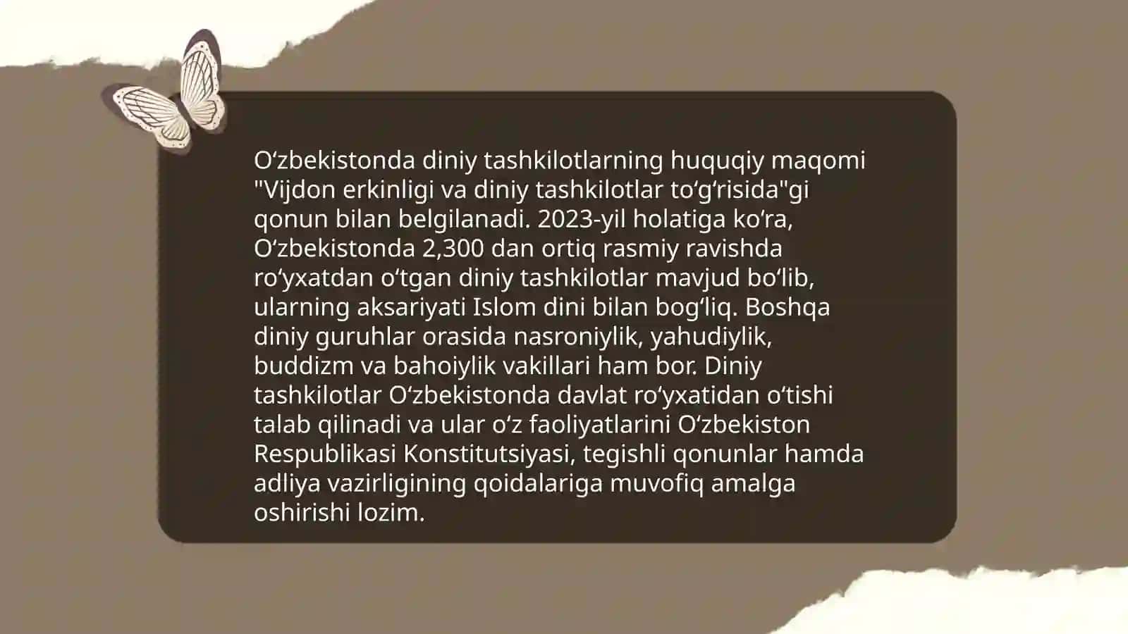 O'zbekistonda faoliyat yurituvchi diniy tashkilotlar 3