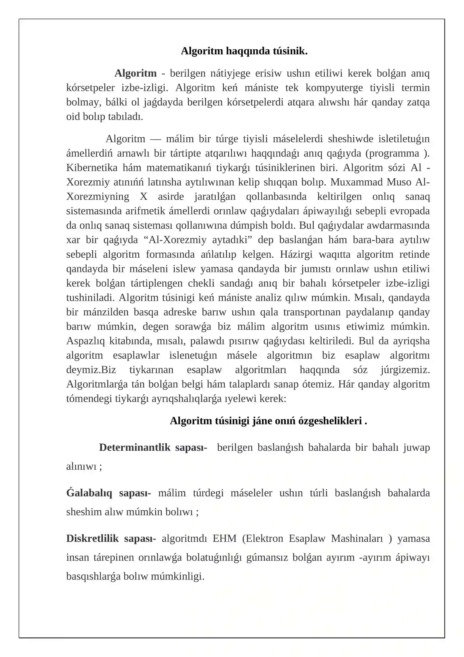 Algoritmik strukturalar 3