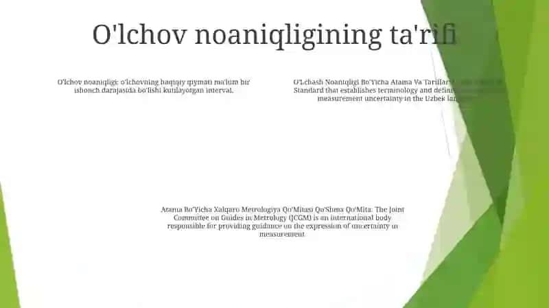 O'Lchash Noaniqligi Bo'Yicha Atama Va Tariflar 3