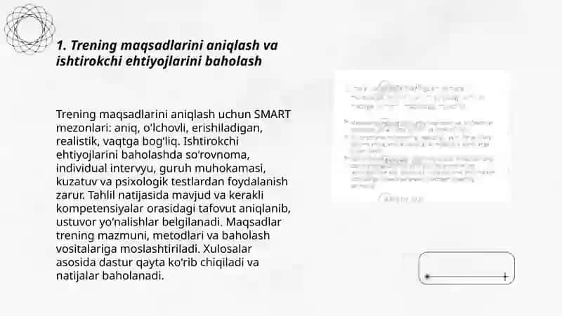 Psixologik trening mashgʻulotlarini tashkil qilish masalalari 3