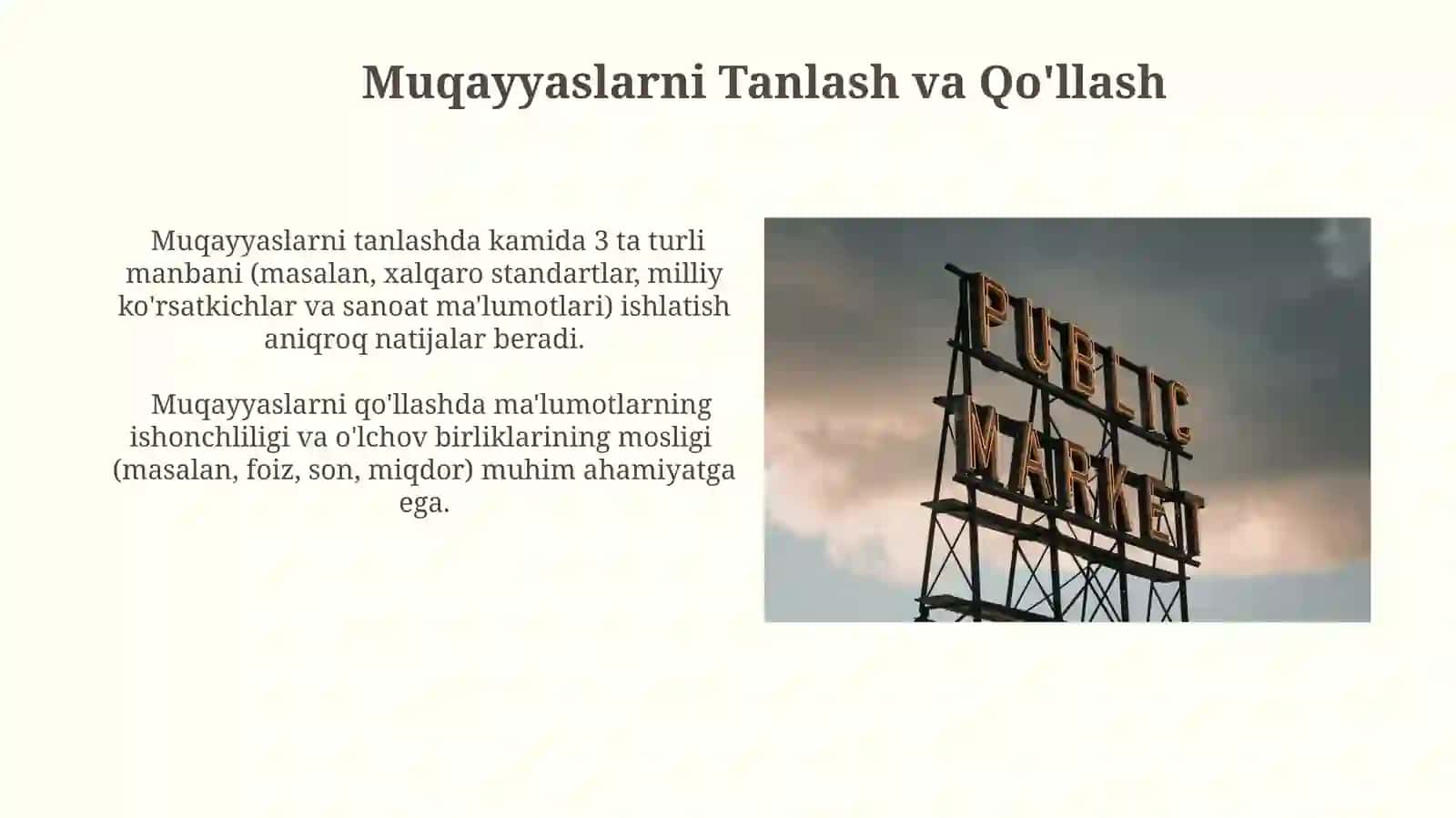 Mahalliy Tajriba Benchmarkingda 3