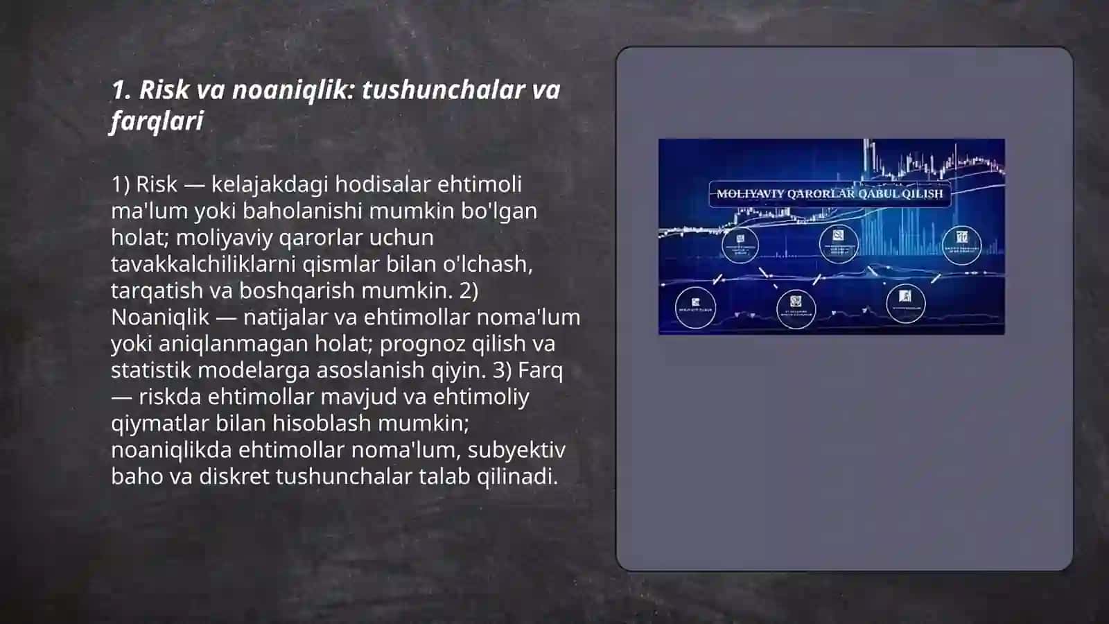 Moliyaviy qarorlar qabul qilishda risk va noaniqlik 3