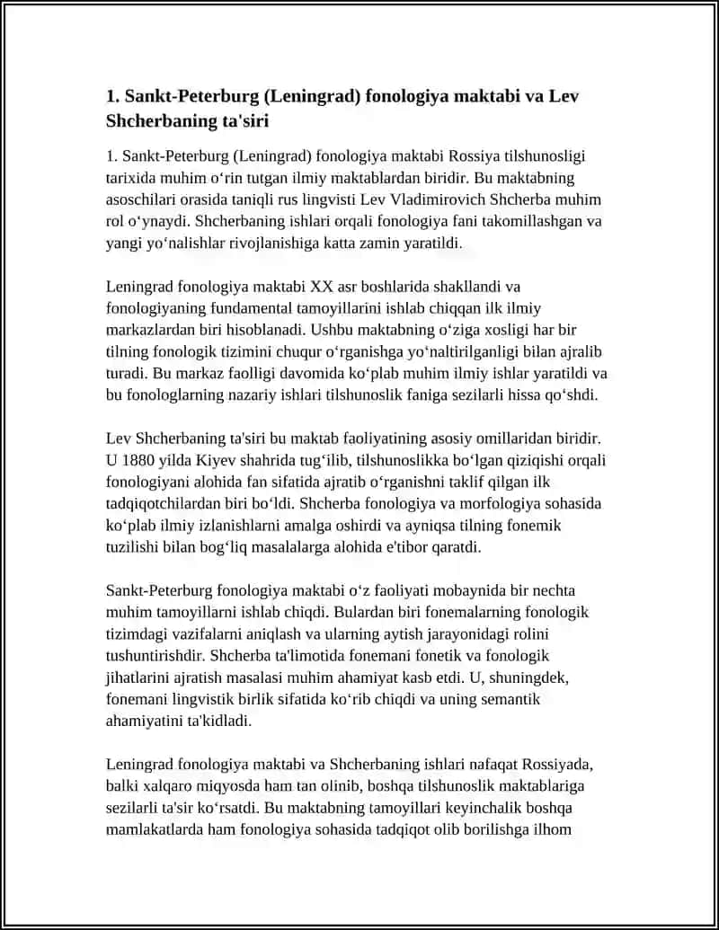 Sankt‑Peterburg (Leningrad) fonologiya maktabi va Lev Shcherbaning ta'siri 3