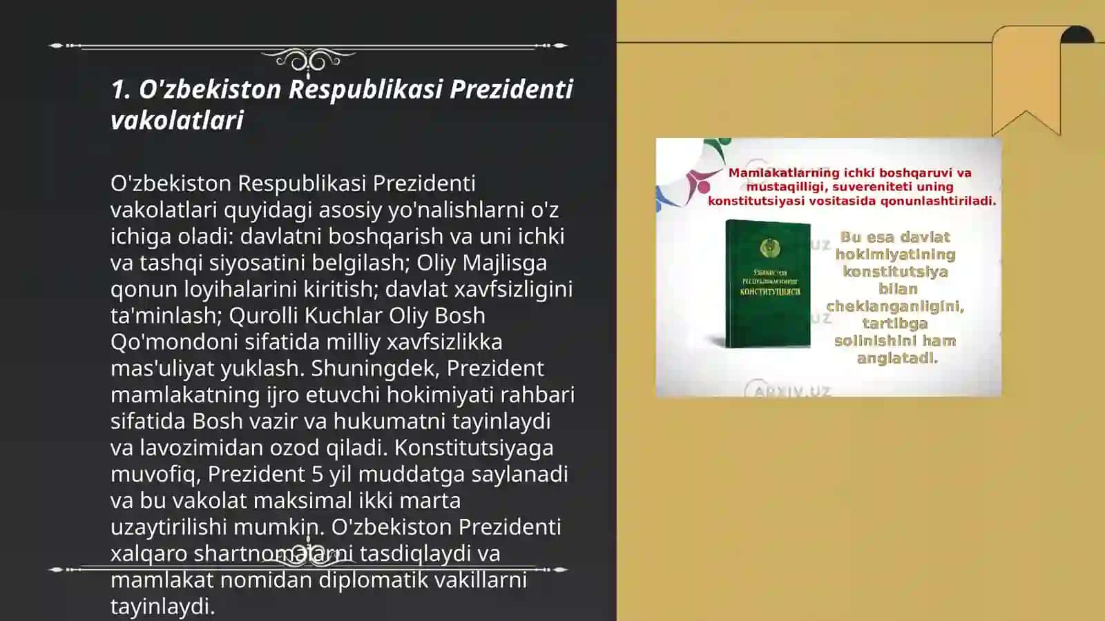 O'zbekiston Respublikasi Prezidentining konstitutsiyaviy-huquqiy maqomi 3