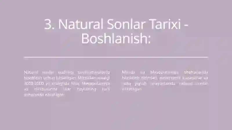 Natural son va nol tushunc vujudga kelishi tarixini o'rganish 3