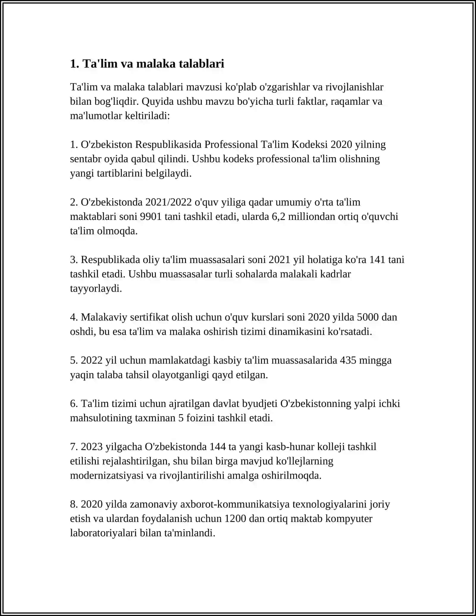 MEHNAT BOZORINING INSON KAPITALIGA QO'YADIGAN TALABLARI 3