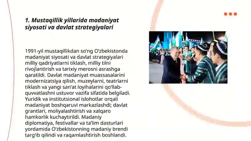 Mustaqillik yillarida madaniyat siyosati va davlat strategiyalari 3
