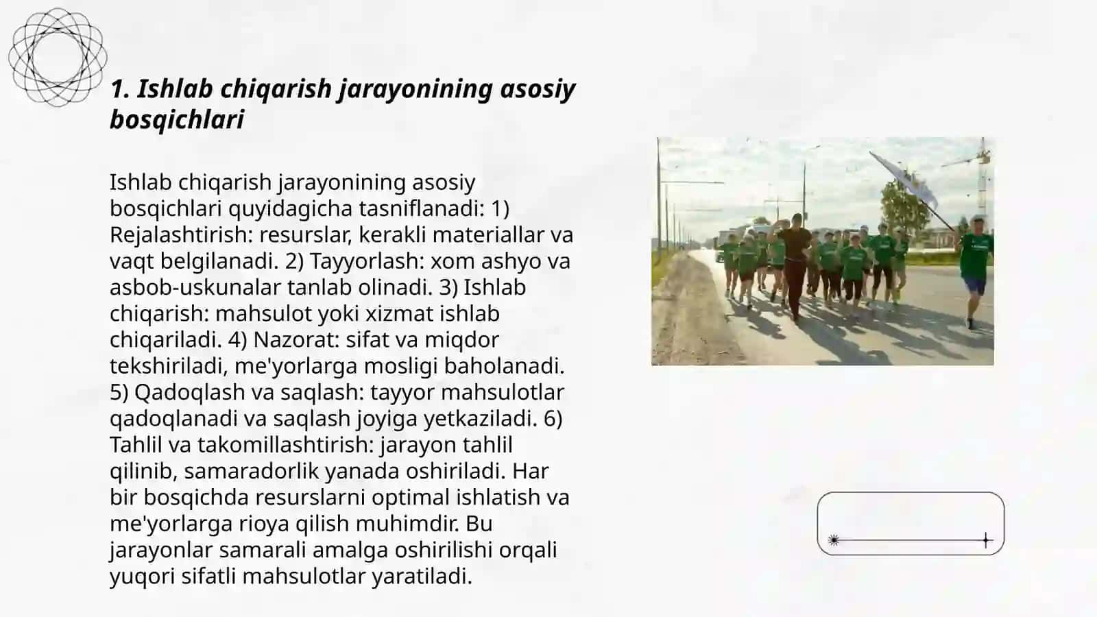 Ishlab chiqariw jarayoni, uning natijalari va samaradorligi 3