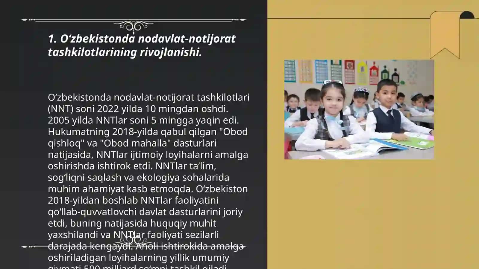 O‘zbekistonda nodavlat-notijorat tashkilotlar va ularning ijtimoiy, siyosiy va iqtisodiy jarayonlardagi ishtiroki 3