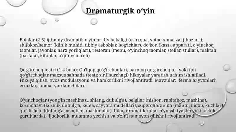Bolalar (2-5) ijtimoiy-dramatik oʻyinlar 3