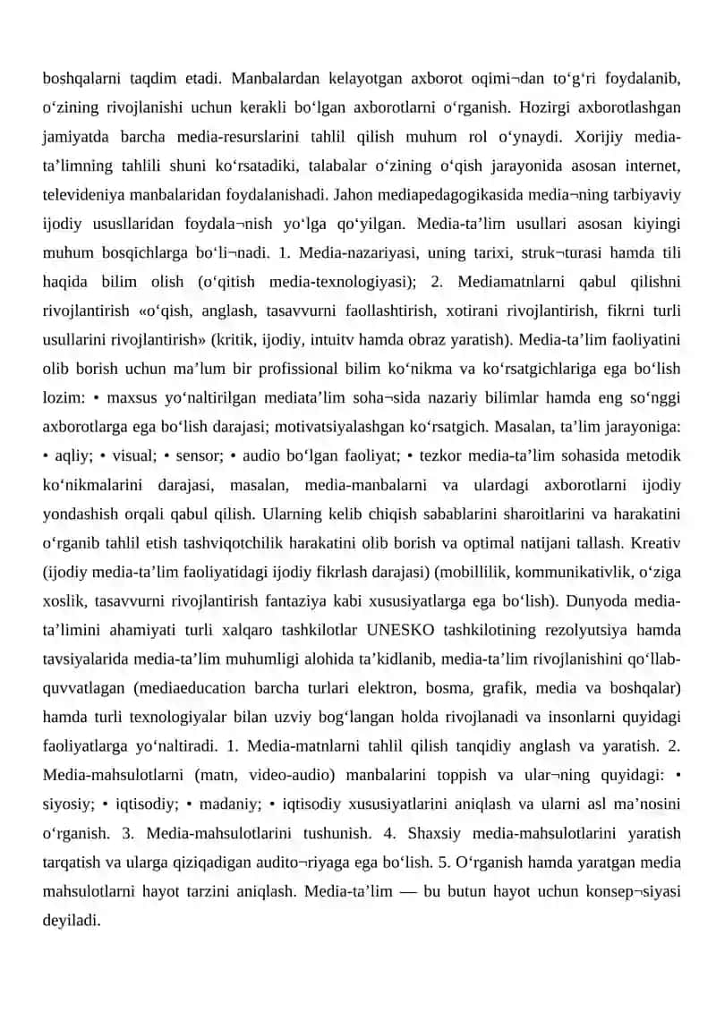 AXBOROT MATNLARI BILAN ISHLASH VA MEDIA MADANIYATI 3
