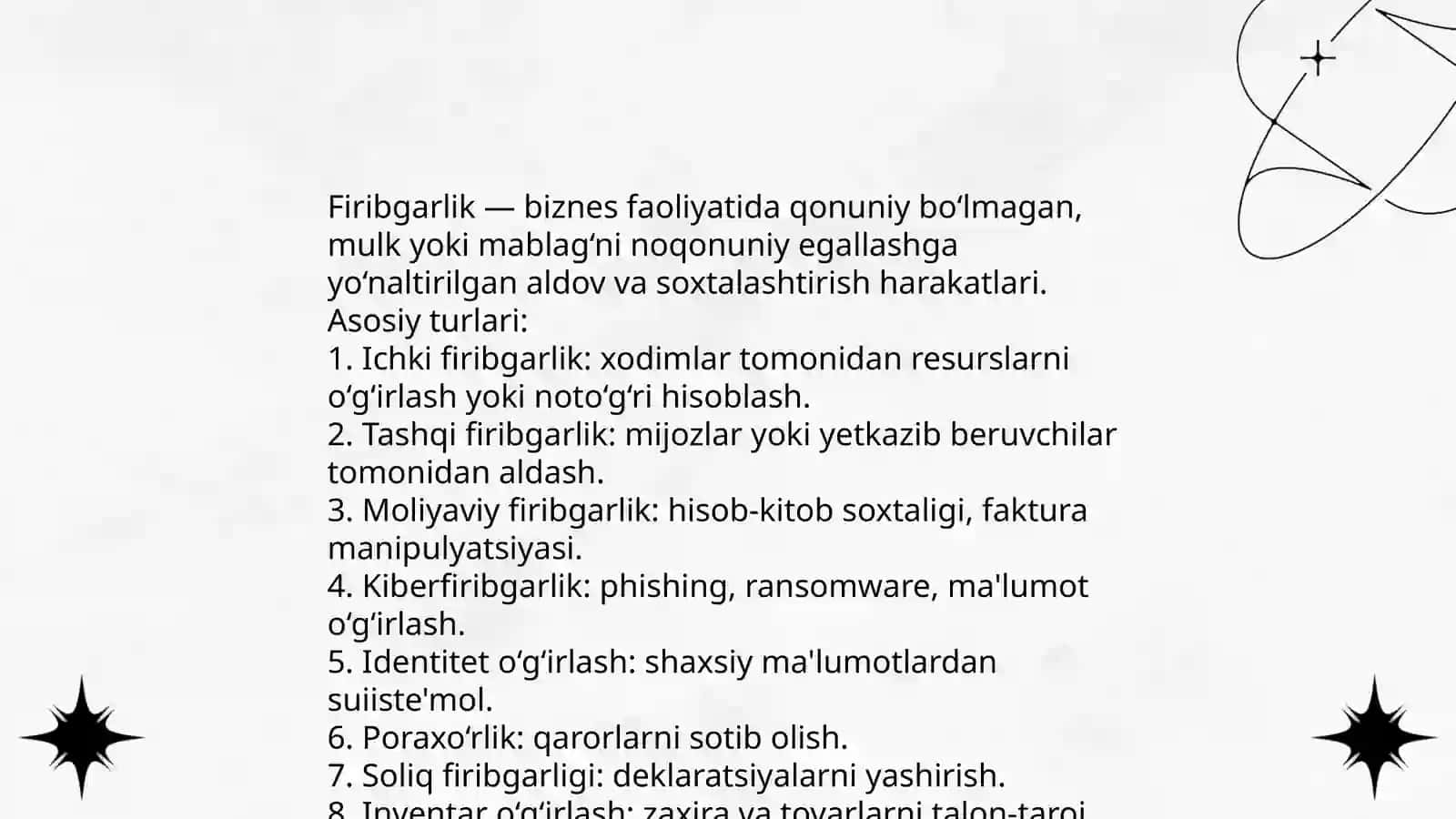 Firibgarlik va uni biznesda bartaraf qilish yollari 3