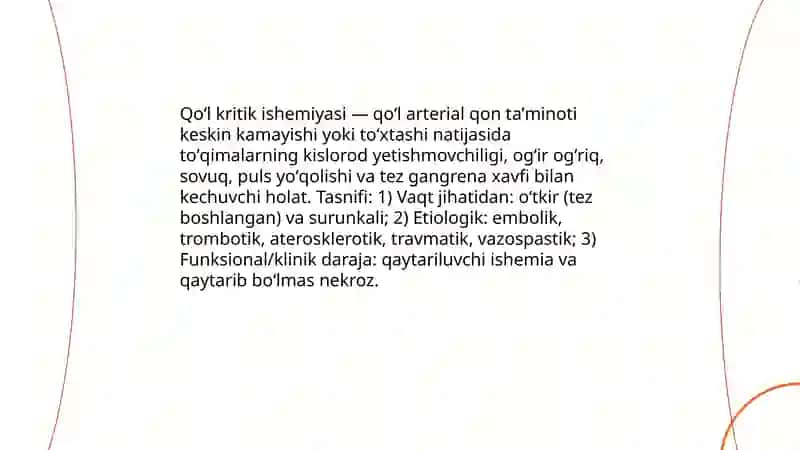 Qoʻl kiritik ishemiyasi 3