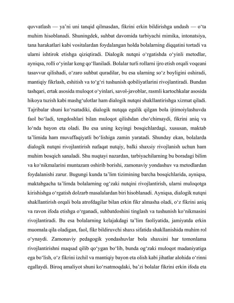 BOLALARGA DIALOGIK NUTQNI OʻQITSHNING ASOSIY METODI 3