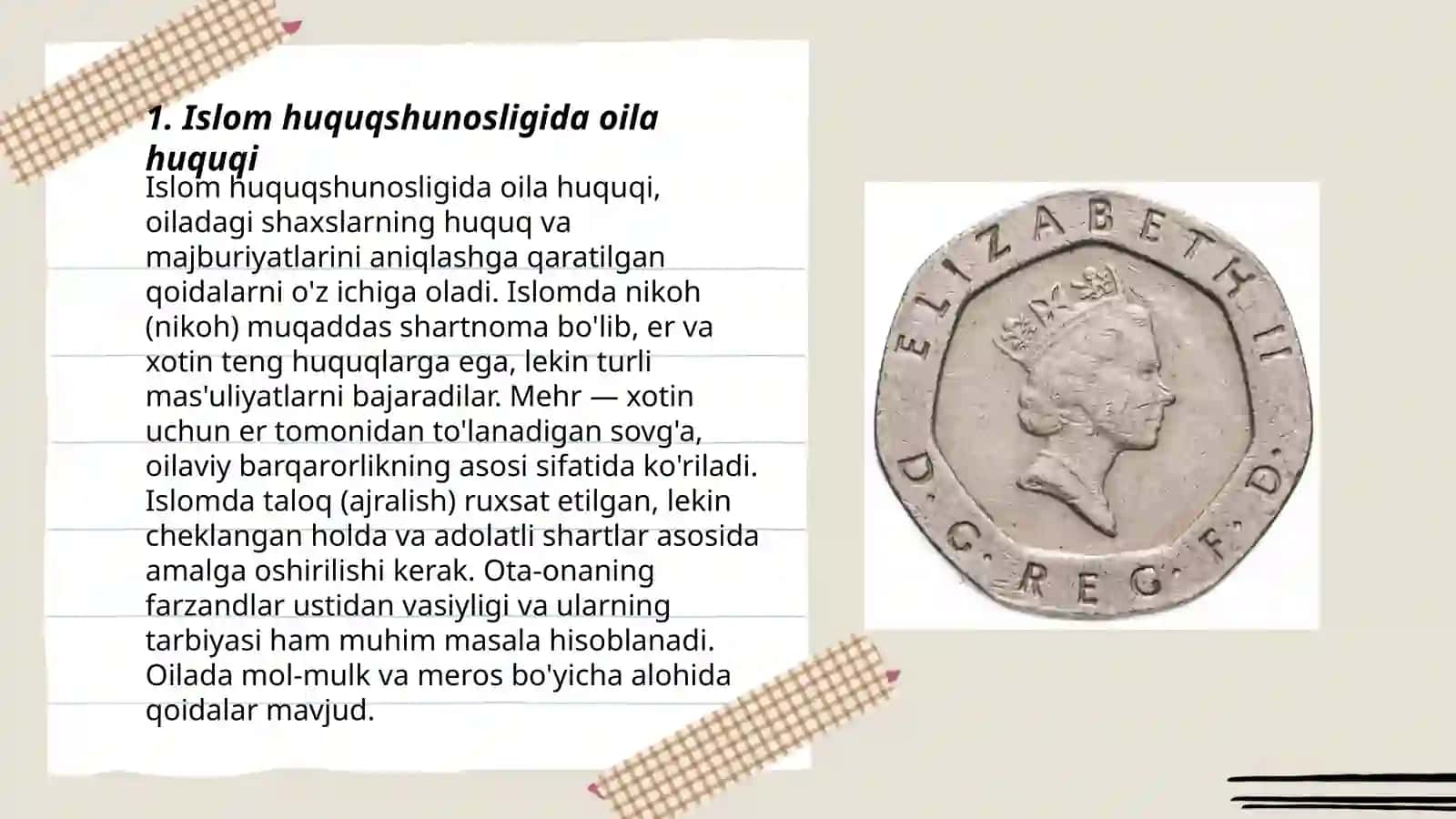 Islom huquqshinosligida oila, nikoh, taloq, idda, zihor, tushunchalarini taʼriflash 3