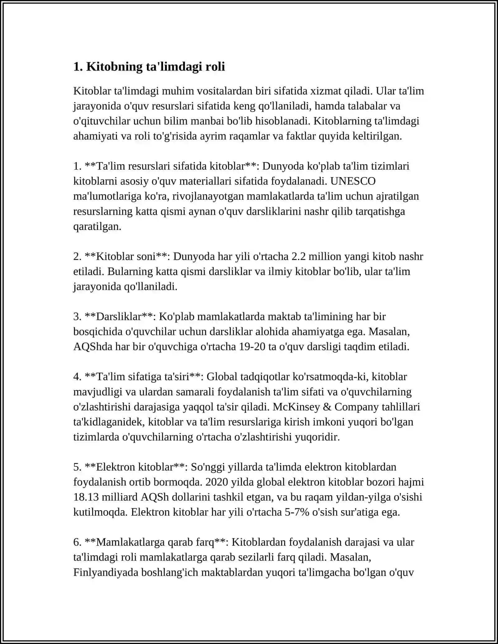 MUSTAQIL ISH Mavzu: KITOB - TAFAKKUR KOʻZGUSI TUGʻRISIDA MAQOLA 3