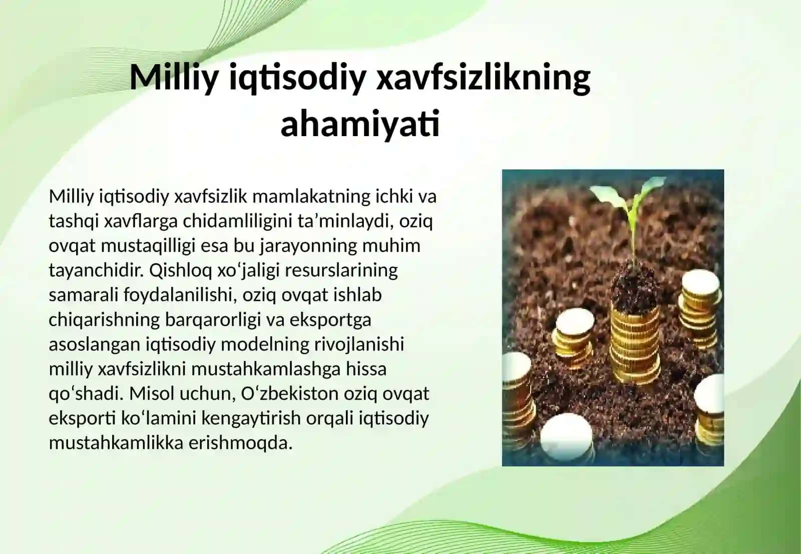 Milliy iqtisodiy xavfsizlik va oziq ovqat mustaqilligi o‘rtasidagi bog‘liqlik 3