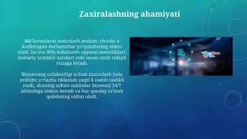 Malumotlarni zaxiralash (backup) usullari 3