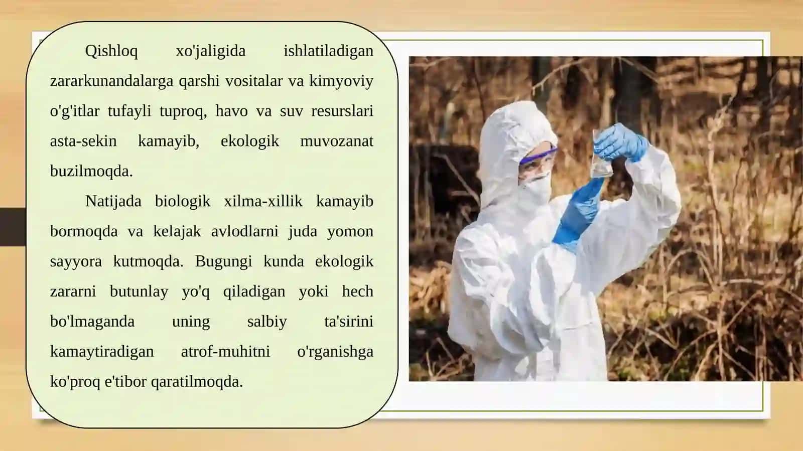 11-SINF Qishloq xo’jaligi faoliyatining ekologiyaga ta’sirini o'rganish 3
