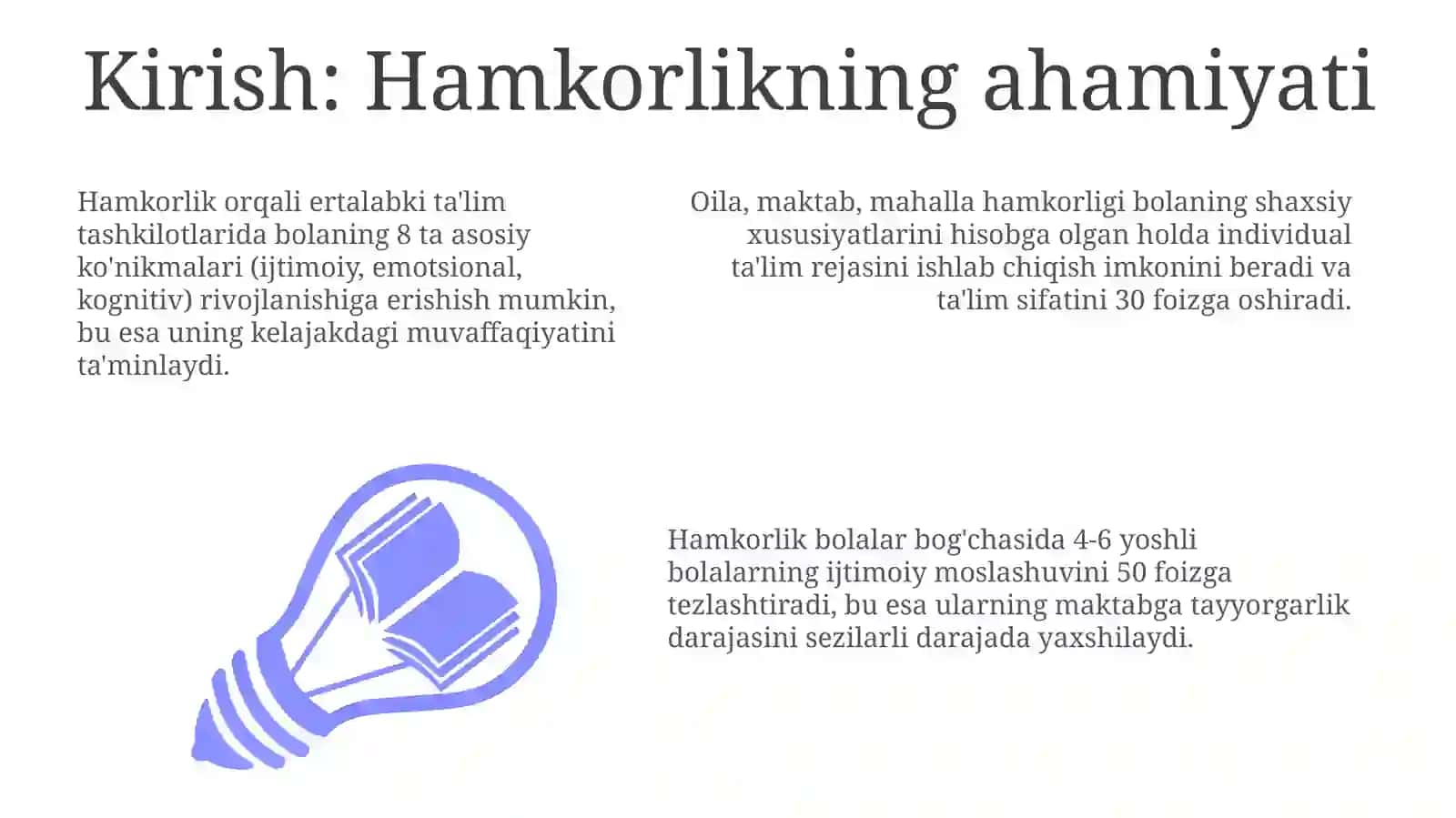 Maktabgachata'limtashkilotlaridaoilamaktabvamahallahamkorligidapedagogningroʻli 3