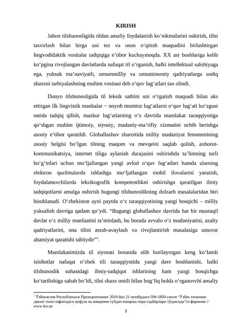 O‘zbek tili leksikografiyasi. Lug‘at turlari va tiplari 3