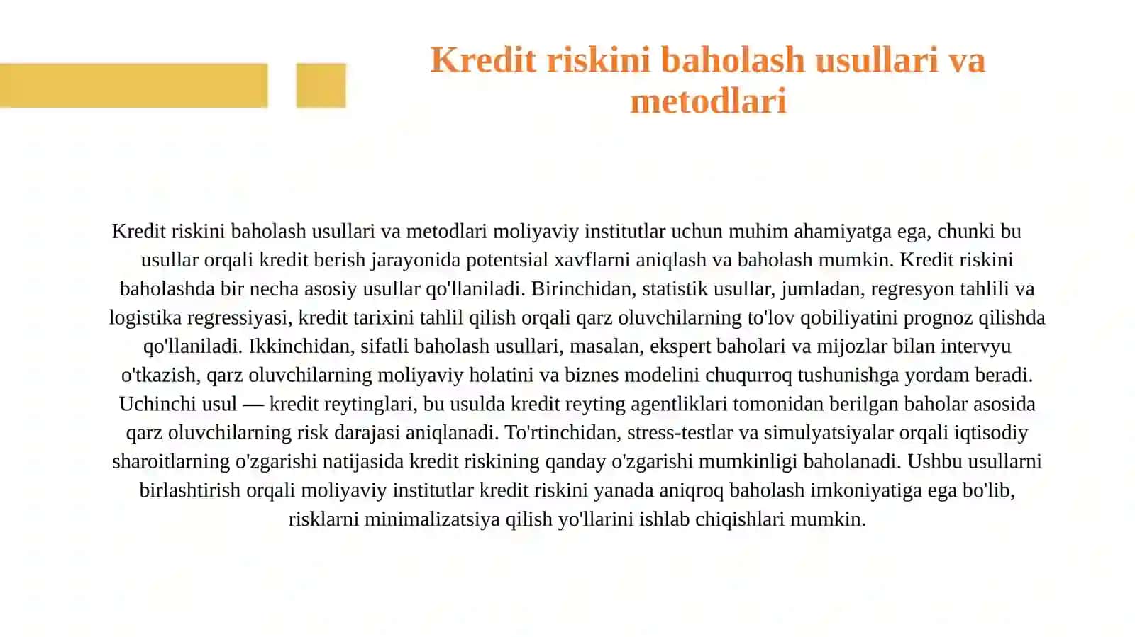 Kredit riski va uni minimalashtirish yo‘llari 3