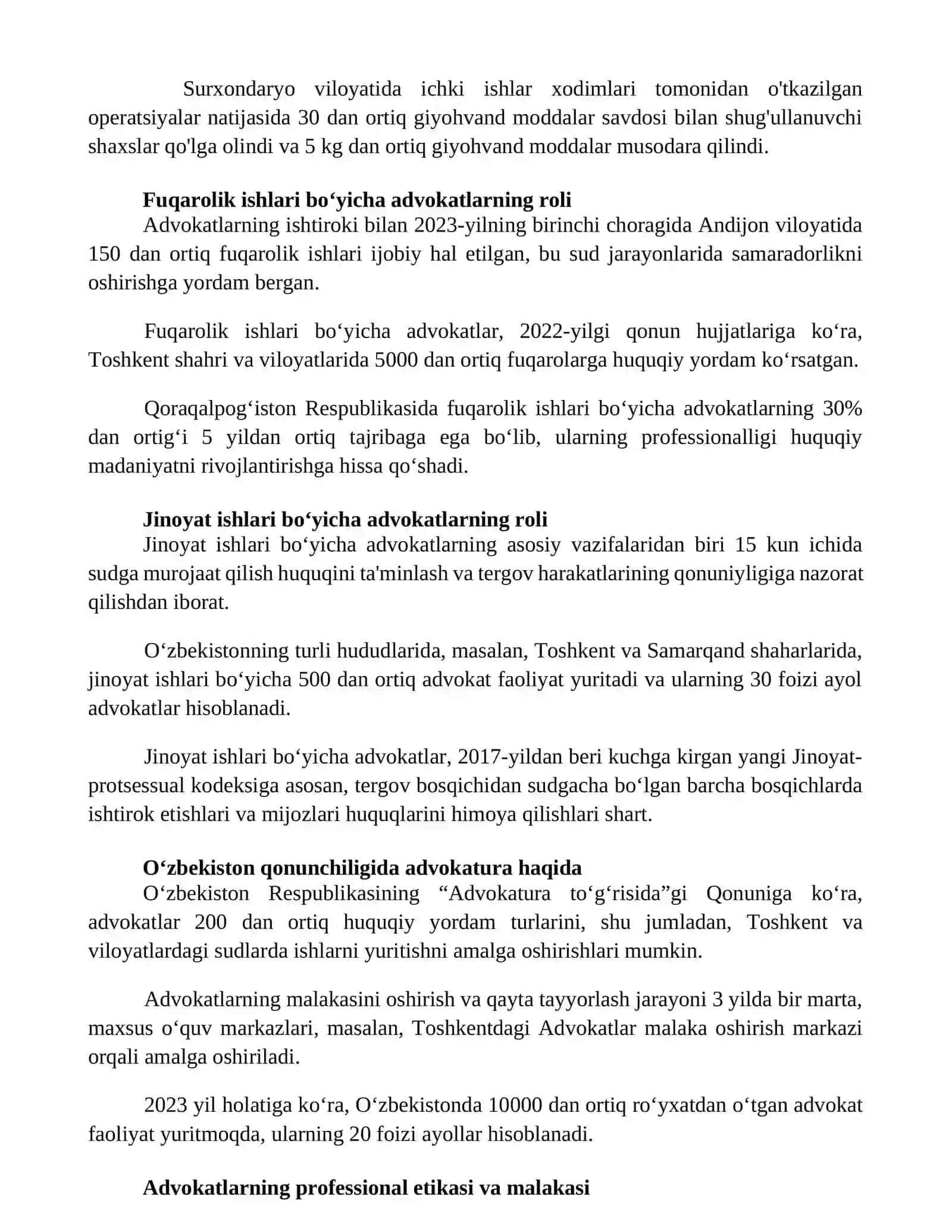 Advokatura va ichki ishlar 3