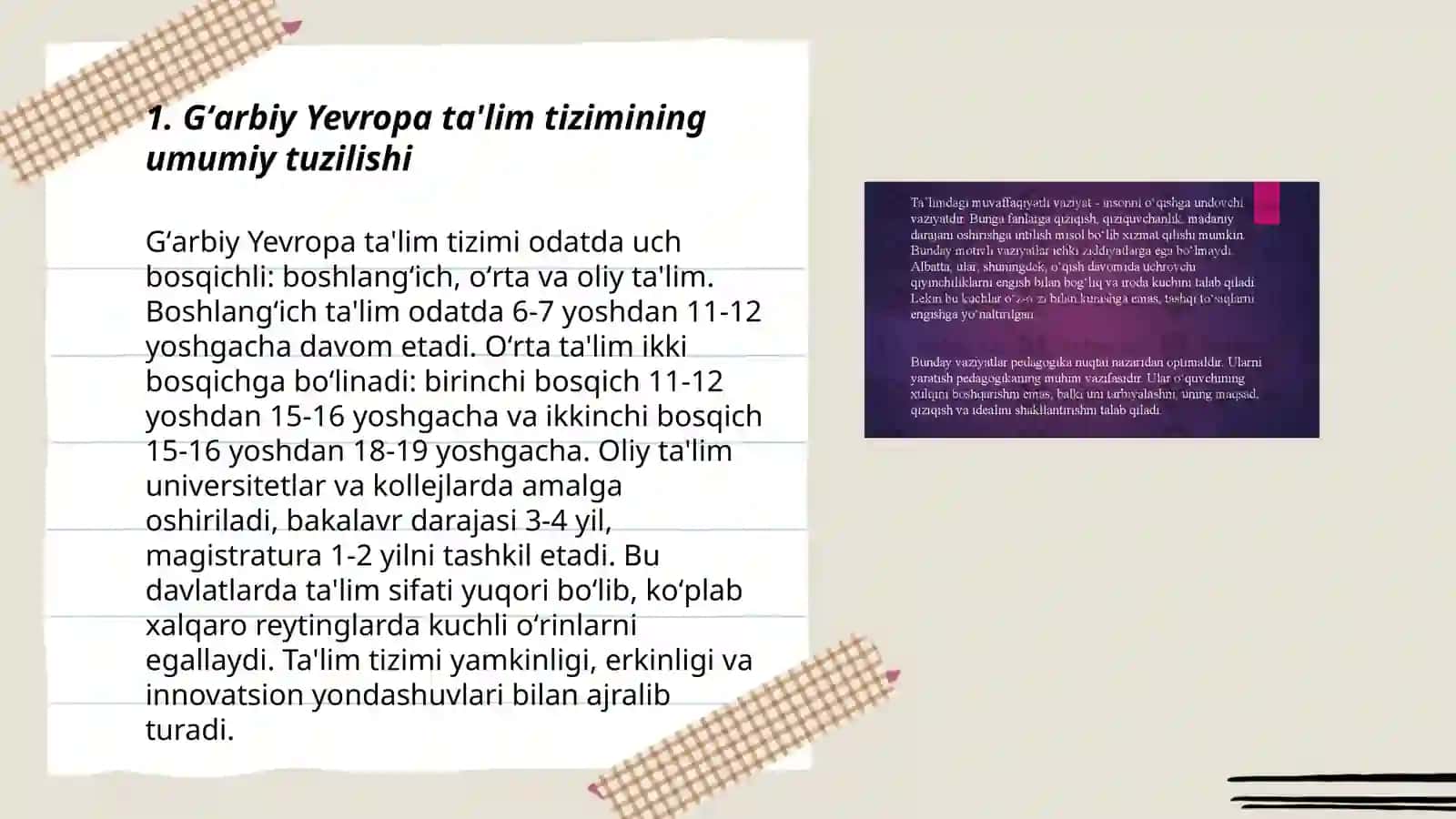 G‘arbiy Yevropa mamlakatlarida ta’lim-tarbiya 3