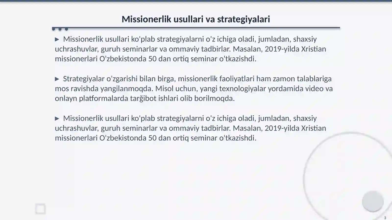 Missionerlik va prozelitizmning tarğibot usul va vositalari 3