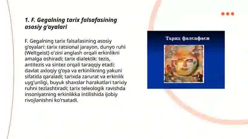 F.Gegalning tarix falsafasi moxiyati 3