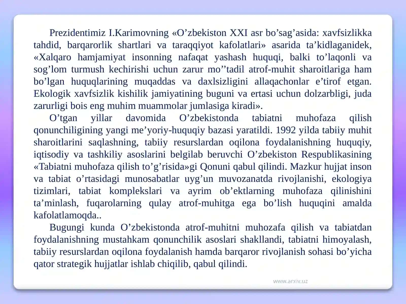 Jamiyat taraqqiyotida ekologik bilimlarning ahamiyati 3