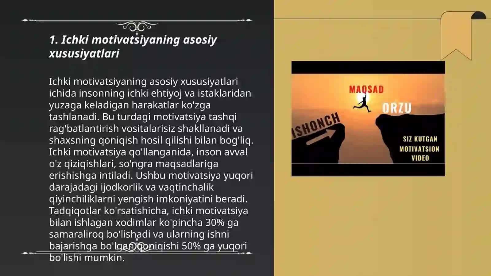 Ichki va tashqi mativatsiyalarning umumiy tasnifi 3