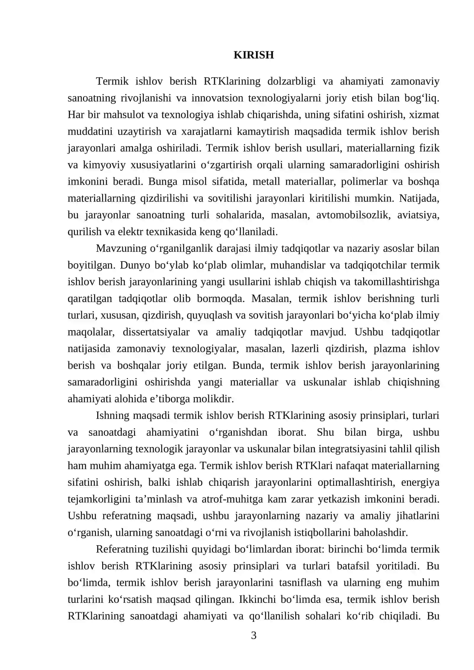 Termik ishlov berish RTKlari 3