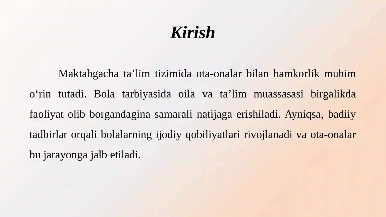 OTA-ONALARBILAN HAMKORLIKDA BADIIY TADBIRLAR TASHKIL ETISH 3