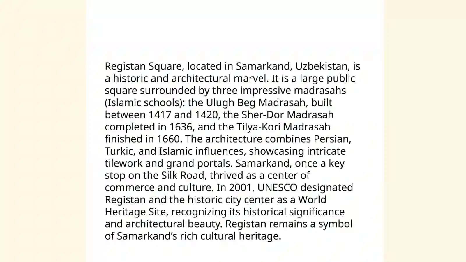 Popular places of Uzbekistan to travel 3