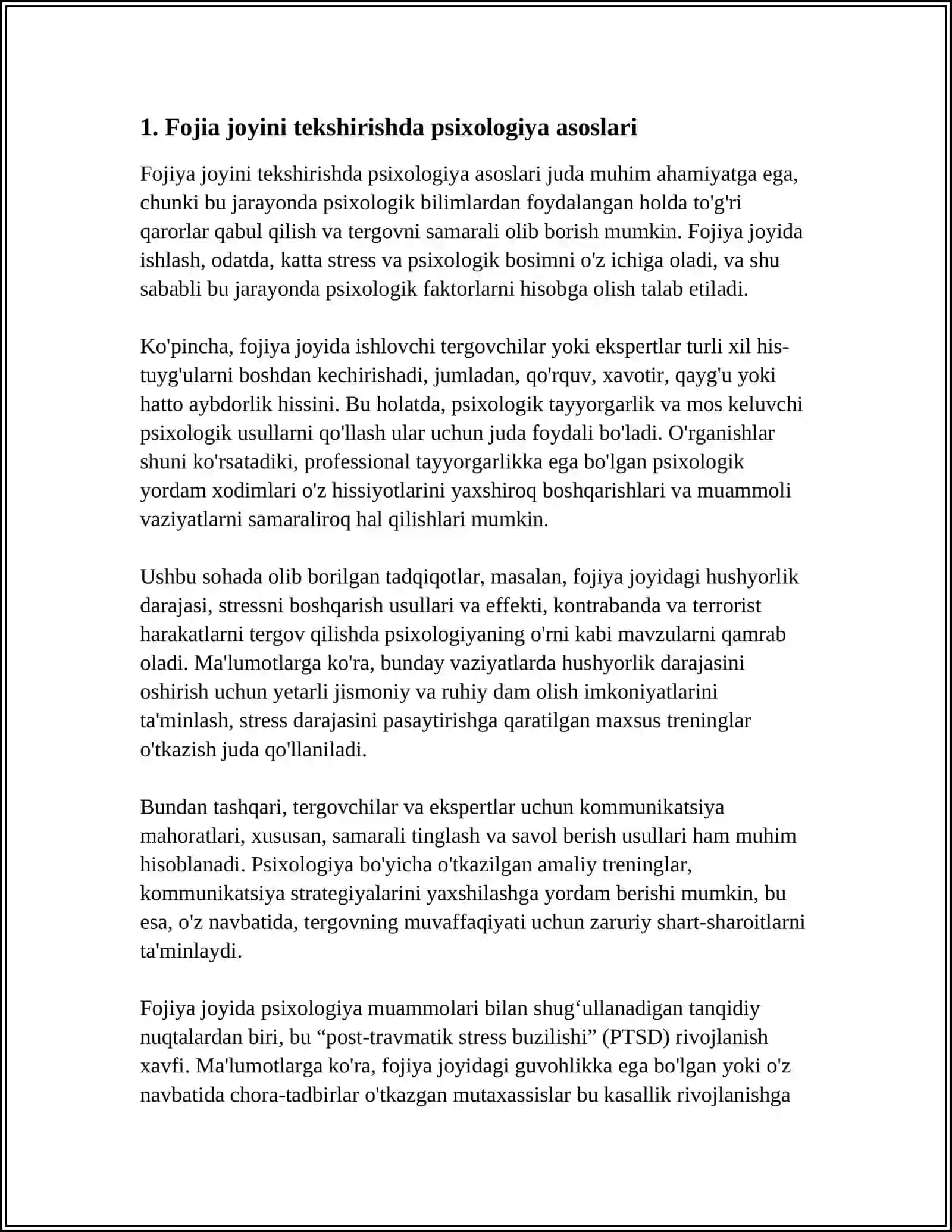 VOQEA SODIR BOʻLGAN JOYNI TEKSHIRISH VA GUVOHLIK BERISH PSIXOLOGIYASI 3